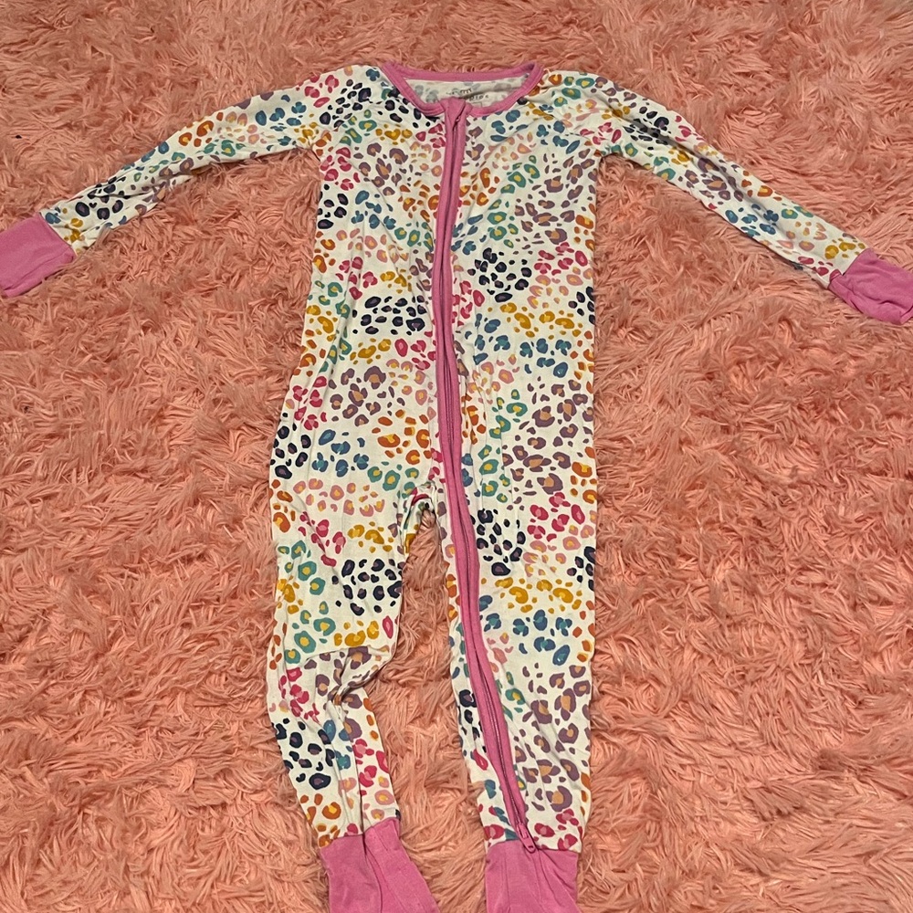 Little sleepies rainbow leopard zippy